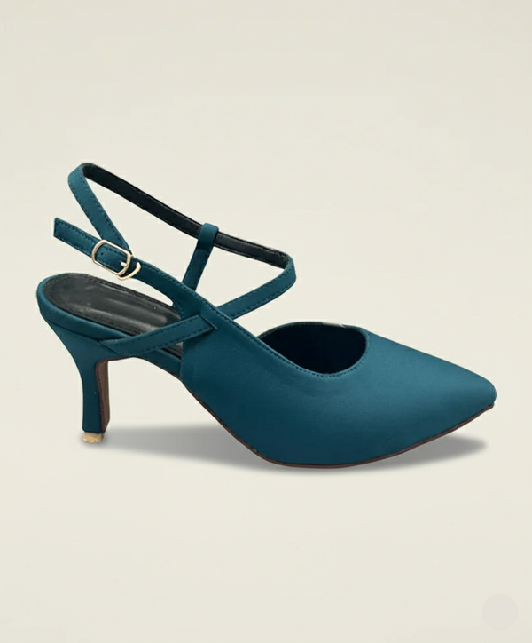 Teal Crisscross Strap heels