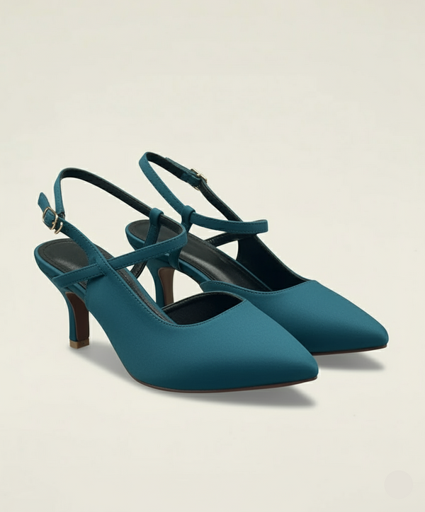 Teal Crisscross Strap heels